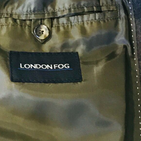 London Fog Wool Pea Coat Jacket Brown Lined M 40 42 Unisex - Picture 2 of 12